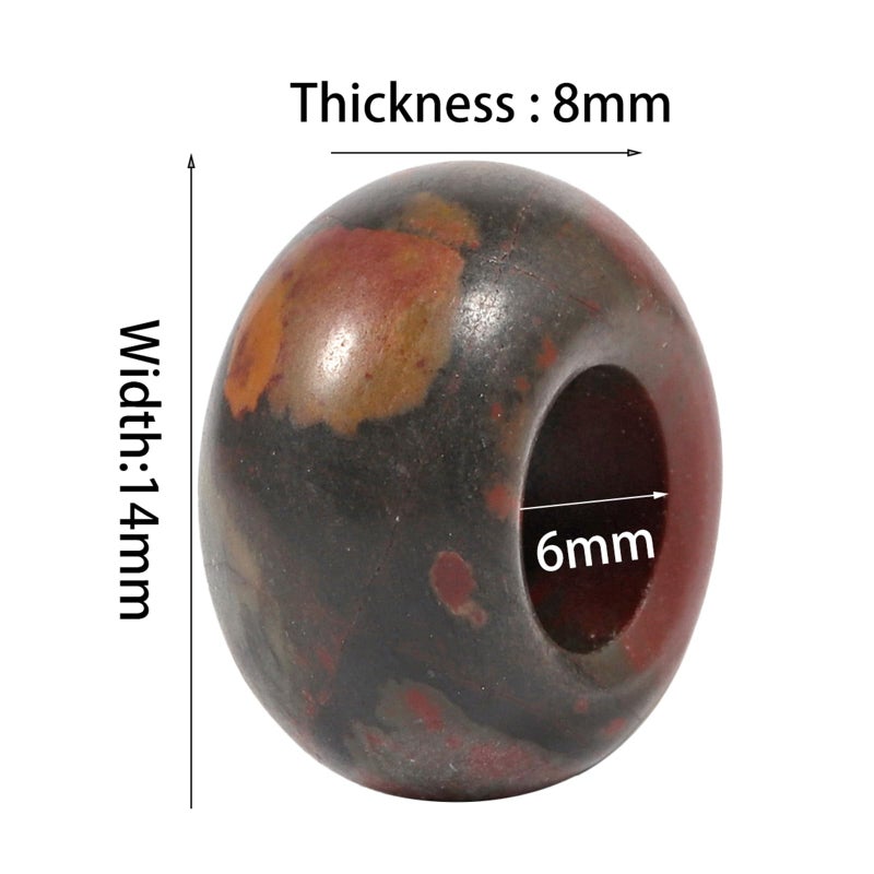 SUNYIK Picasso Stone Large Hole (6mm) Rondelle Loose Charms European Bead fits Bracelet,Jewelry Makings Pack of 20 - Image 2